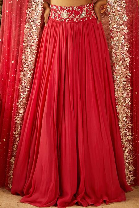 Buy Shloka Khialani Pink Net, Crepe, Georgette V Neck Embroidered Bridal Lehenga Set Online at Aza Fashions Buy_Shloka Khialani_Pink Net, Crepe, Georgette V Neck Embroidered Bridal Lehenga Set _Online_at_Aza_Fashions