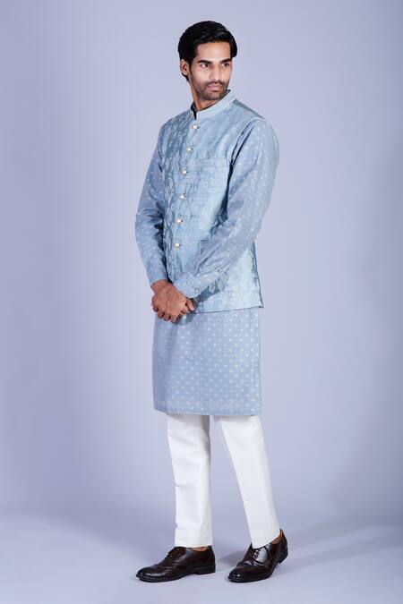 Sarab Khanijou Grey Chanderi Silk, Suiting Kurta Set Online at Aza Fashions Sarab Khanijou_Grey Chanderi Silk, Suiting Kurta Set _Online_at_Aza_Fashions