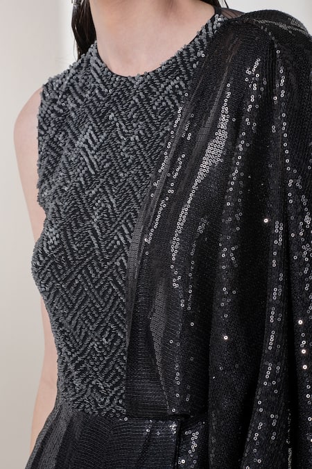 Phase Eight Dani Shimmer Dress Black/Silver | Kaleidoscope