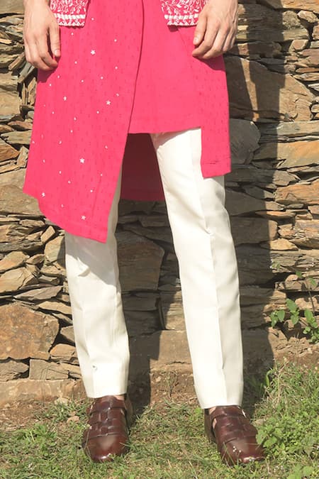 Shop Sarab Khanijou Pink Raw , Moss Crepe And Cotton Thread Embroidery & Bundi & Kurta Set Online at Aza Fashions Shop_Sarab Khanijou_Pink Raw , Moss Crepe And Cotton Thread Embroidery & Bundi & Kurta Set _Online_at_Aza_Fashions