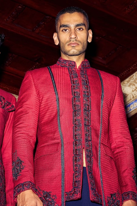 Sarab Khanijou Embroidered Bandhgala & Trouser Set 