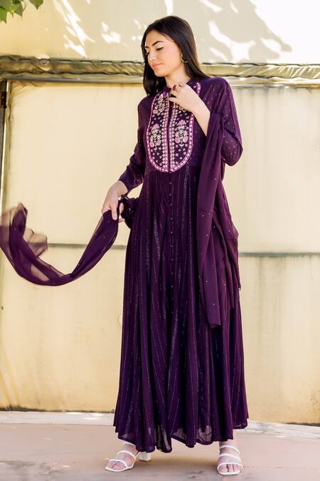 Buy Missprint Wine Anarkalilurex Dupattachiffon Floral Embroidered Yoke With Dupatta Online at Aza Fashions Buy_Missprint_Wine Anarkalilurex Dupattachiffon Floral Embroidered Yoke With Dupatta _Online_at_Aza_Fashions