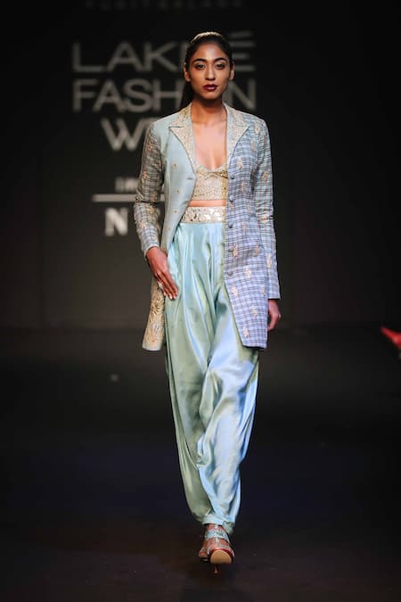 Punit Balana Long jacket with bralette & dhoti pants 