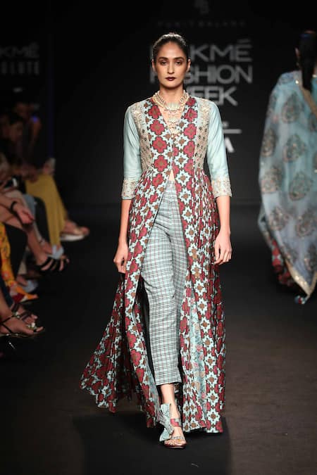 Punit Balana Front open long kallidar dress with pants 