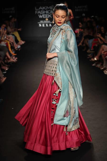 Punit Balana Embroidered kurta with skirt & dupatta 