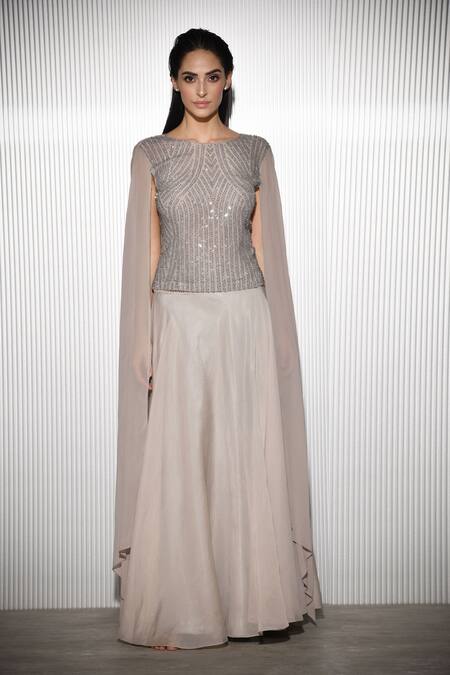 metallic maxi skirt