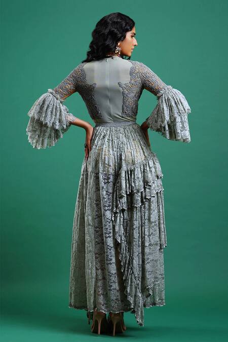 Nidhi Yasha Embellished Top & Skirt Set 