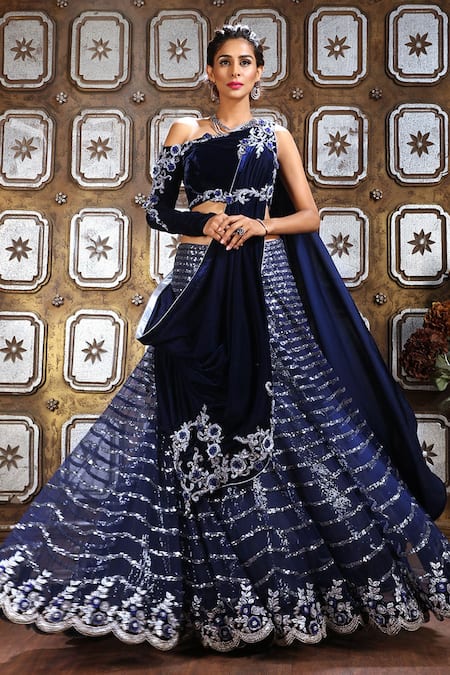 Archana Kochhar Embroidered Draped Lehenga Set 