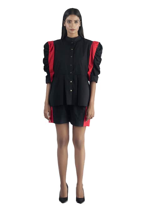 Studio Moda India  Pleated Peplum Shirt 