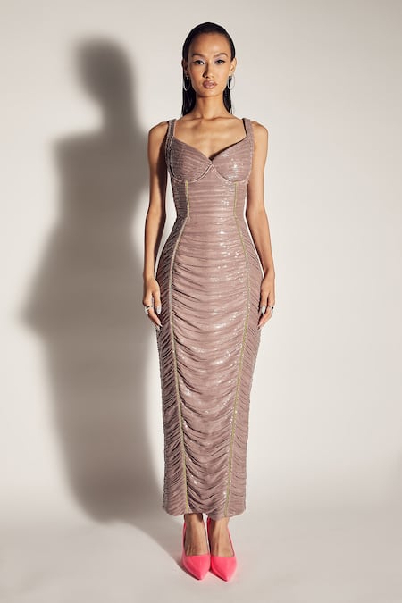 Sameer Madan Sequin Embellished Dress 