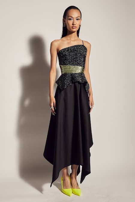 Sameer Madan One Shoulder Dress 