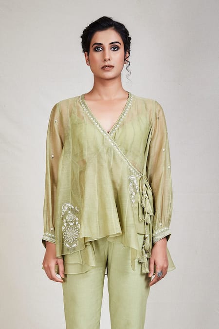 Sue Mue  Panelled Angarkha Short Tunic 