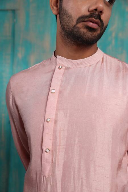 Smriti By Anju Agarwal Pink Jacket And Kurta Silk, Pant Malai Cotton Sequins, Aadvay Nehru With Set at Aza Fashions Smriti By Anju Agarwal_Pink Jacket And Kurta Silk, Pant Malai Cotton Sequins, Aadvay Nehru With Set_at_Aza_Fashions