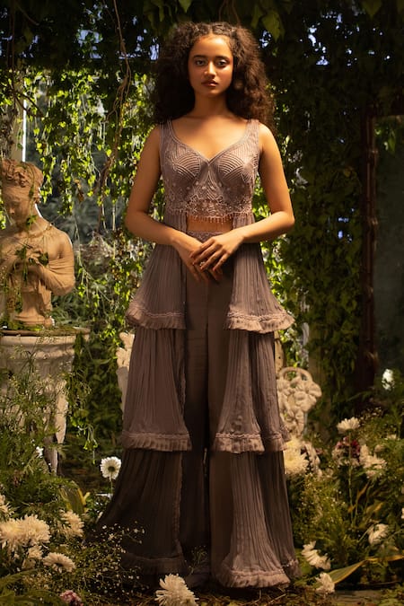 Decemberbyvivek Layered Kurta With Flared Pants 