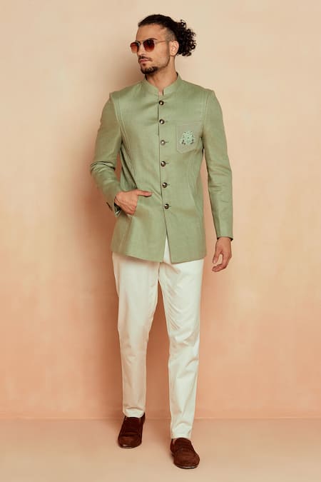 Seven Linen Bandhgala & Pant Set 