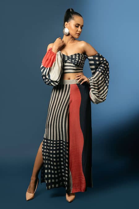 Nautanky Bandeau Crop Top & Pant Set 