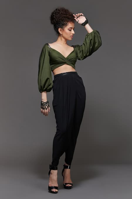 S&N by Shantnu Nikhil Twisted Bodice Crop Top 