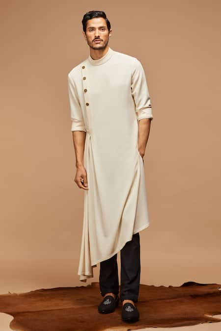 S&N by Shantnu Nikhil Asymmetric Draped Kurta 