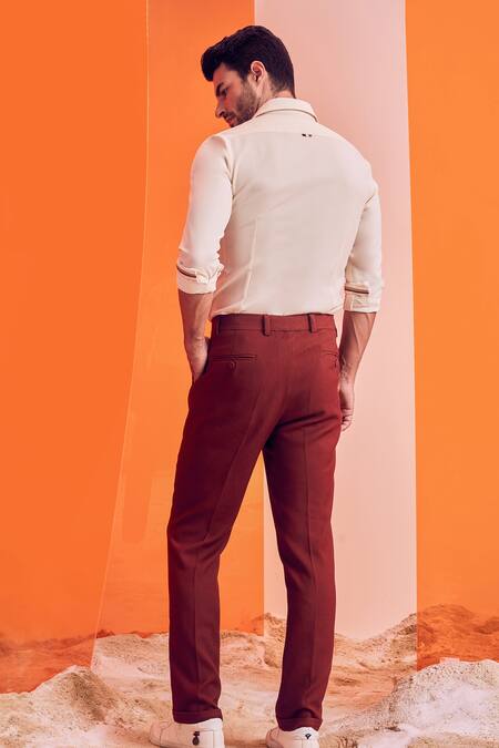 Shop S&N By Shantnu Nikhil Off White Spandex, Poly Jersey, Terylene Slim Fit Shirt at Aza Fashions Shop_S&N By Shantnu Nikhil_Off White Spandex, Poly Jersey, Terylene Slim Fit Shirt_at_Aza_Fashions