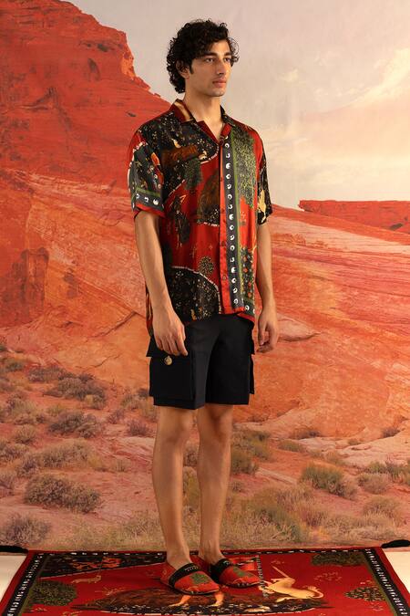 Shivan & Narresh Multi Color Printed Shirt Online at Aza Fashions Shivan & Narresh_Multi Color Printed Shirt _Online_at_Aza_Fashions