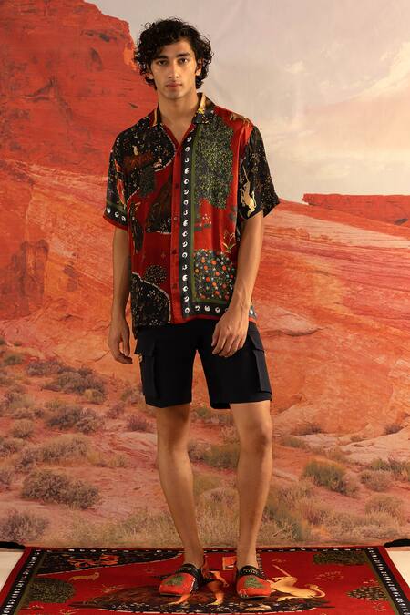 Buy Shivan & Narresh Multi Color Printed Shirt Online at Aza Fashions Buy_Shivan & Narresh_Multi Color Printed Shirt _Online_at_Aza_Fashions