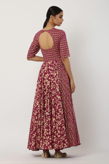 Shop Seema Nanda Purple , Lining U Neck Anarkali Set at Aza Fashions Shop_Seema Nanda_Purple , Lining U Neck Anarkali Set_at_Aza_Fashions