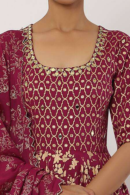 Seema Nanda Purple , Lining U Neck Anarkali Set at Aza Fashions Seema Nanda_Purple , Lining U Neck Anarkali Set_at_Aza_Fashions