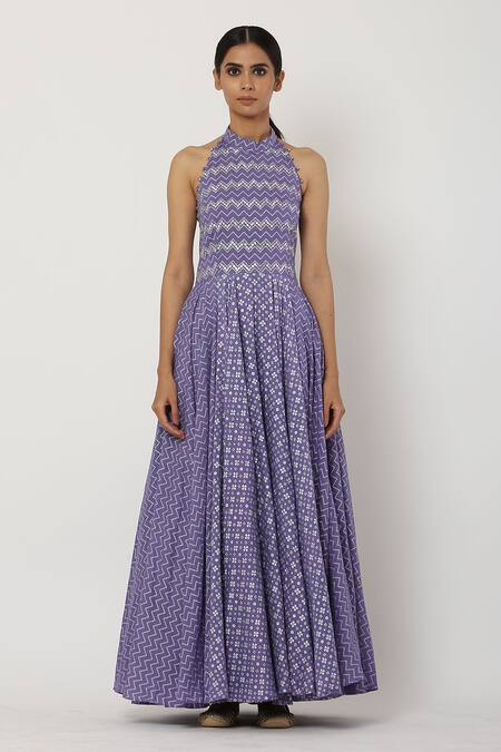 Seema Nanda Purple , Lining Halter Neck Anarkali With Dupatta Online at Aza Fashions Seema Nanda_Purple , Lining Halter Neck Anarkali With Dupatta _Online_at_Aza_Fashions