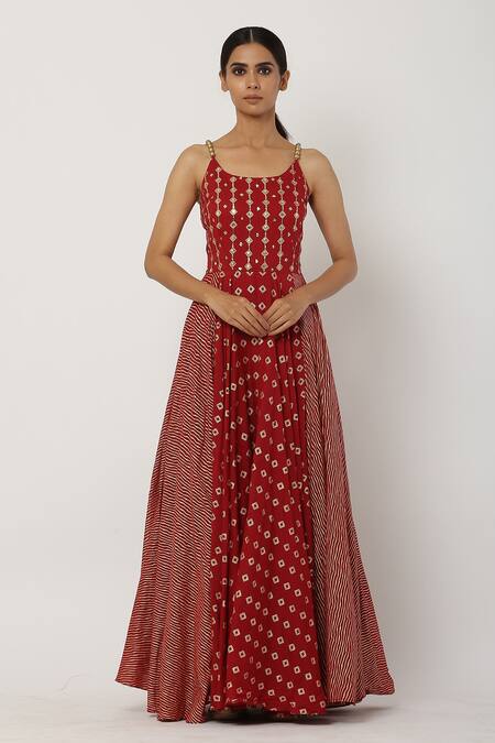 Buy Seema Nanda Red , Lining Round Beaded Strap Anarkali With Dupatta Online at Aza Fashions Buy_Seema Nanda_Red , Lining Round Beaded Strap Anarkali With Dupatta_Online_at_Aza_Fashions
