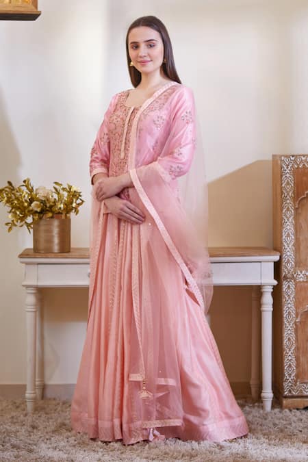 Buy Shyam Narayan Prasad Pink Embellished Lehenga Set Online at Aza Fashions Buy_Shyam Narayan Prasad_Pink Embellished Lehenga Set _Online_at_Aza_Fashions