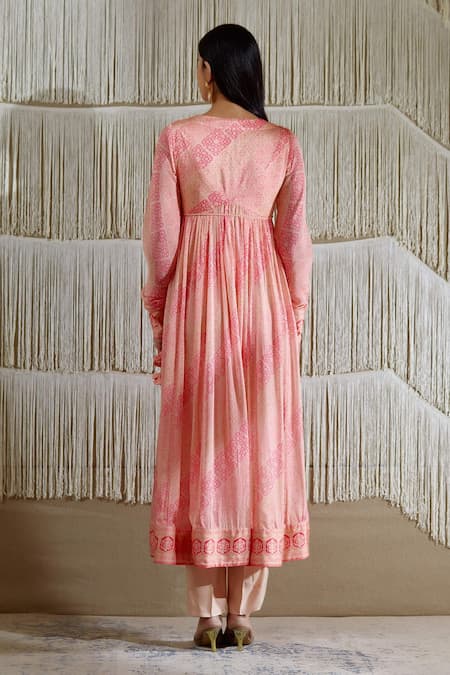 Shyam Narayan Prasad Floral Print Angrakha Set 