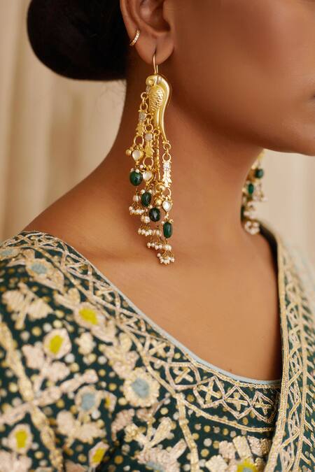 Shop Shyam Narayan Prasad Blue Chanderi Round Saree With Blouse Online at Aza Fashions Shop_Shyam Narayan Prasad_Blue Chanderi Round Saree With Blouse _Online_at_Aza_Fashions