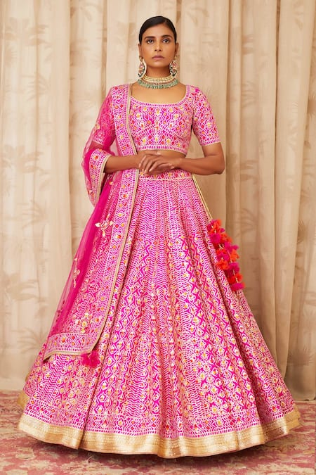 Shyam Narayan Prasad Gota Embroidered Bridal Lehenga Set 