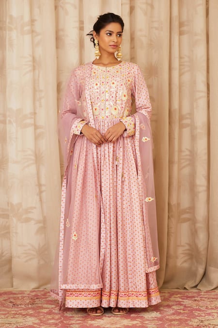 Shyam Narayan Prasad Printed Anarkali Set  