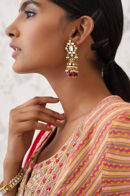 Shyam Narayan Prasad Orange Viscose Silk Round Printed Anarkali Set at Aza Fashions Shyam Narayan Prasad_Orange Viscose Silk Round Printed Anarkali Set _at_Aza_Fashions