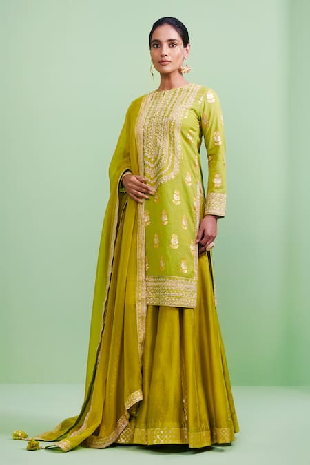 Shyam Narayan Prasad Gota Embroidered Kurta Set 