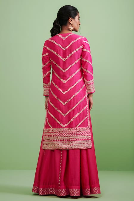 Shyam Narayan Prasad Gota Embroidered Kurta Set 