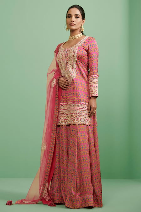 Shyam Narayan Prasad Printed Kurta Sharara Set 