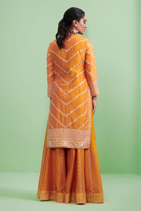 Shyam Narayan Prasad Gota Embroidered Kurta Set 