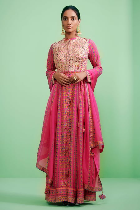 Shyam Narayan Prasad Gota Embroidered Kurta Set 