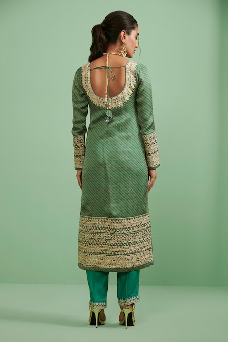 Shyam Narayan Prasad Gota Embroidered Kurta Set 