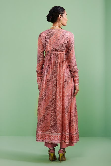 Shyam Narayan Prasad Floral Print Angrakha Set 