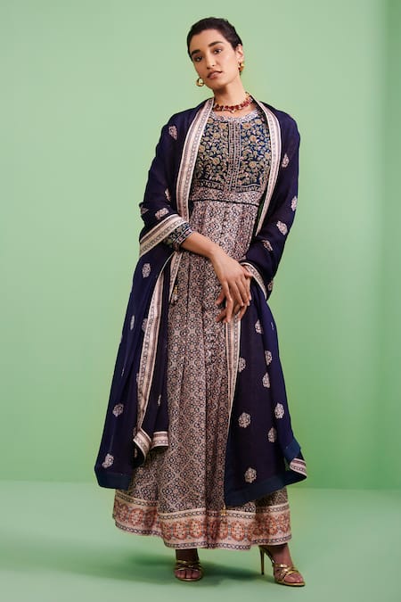 Shyam Narayan Prasad Zardozi Embroidered Anarkali Set 