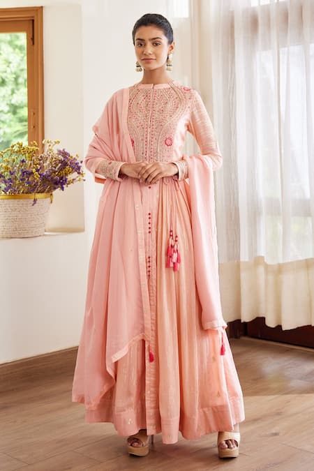 brocade anarkali suits