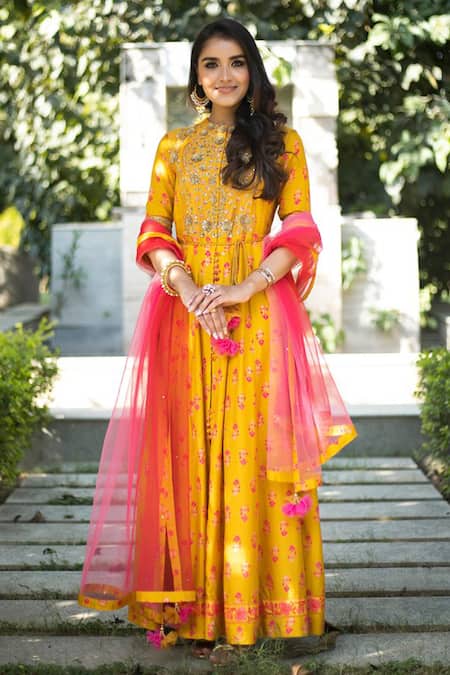 Shyam Narayan Prasad Floral Zardozi Anarkali Set 