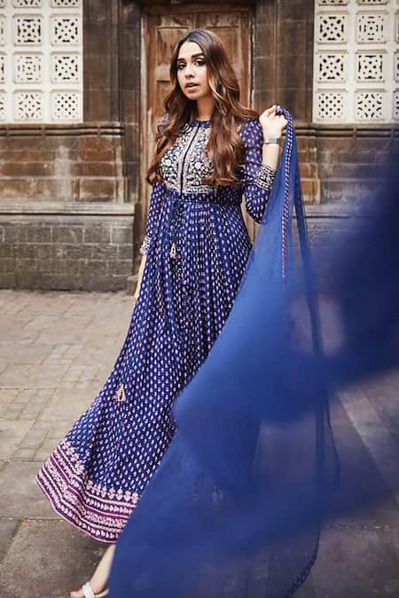 Shyam Narayan Prasad Block Print Anarkali Set 