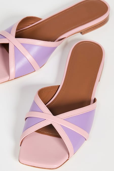 Sephyr Pink Colorblock Slip On Mules 