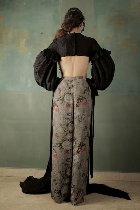 Nidhi Yasha Flared Sleeve Top & Printed Pant Set 