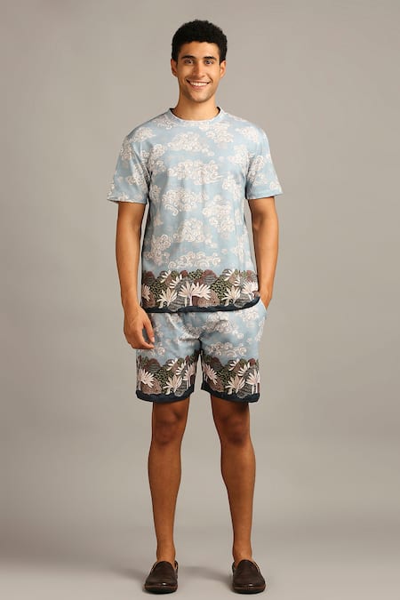 Soup By Sougat Paul Cloud Print Shorts Set 