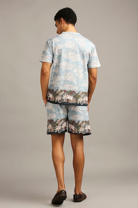 Soup By Sougat Paul Cloud Print Shorts Set 